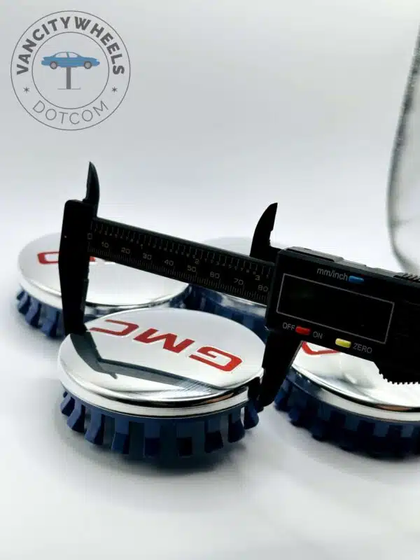 Set Of 4 Chrome/red Gmc Alloy Wheel Center Caps 83mm, Chrome/red Center Hub Caps For Gmc Cars 83mm - Image 4