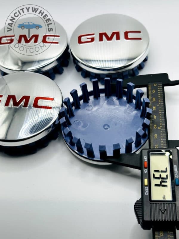 Set Of 4 Chrome/red Gmc Alloy Wheel Center Caps 83mm, Chrome/red Center Hub Caps For Gmc Cars 83mm - Image 3