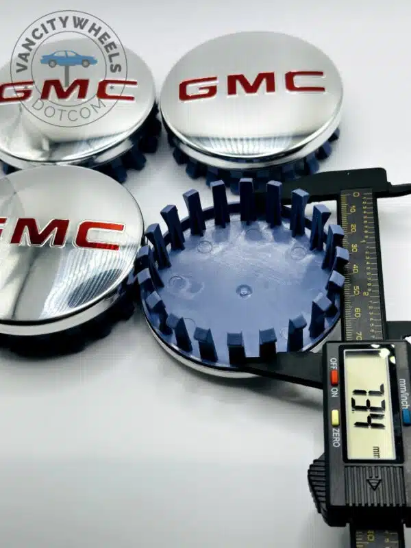 Set Of 4 Chrome/red Gmc Alloy Wheel Center Caps 83mm, Chrome/red Center Hub Caps For Gmc Cars 83mm - Image 3