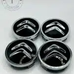 Citroën 60mm Black and Chrome Wheel Center Cap