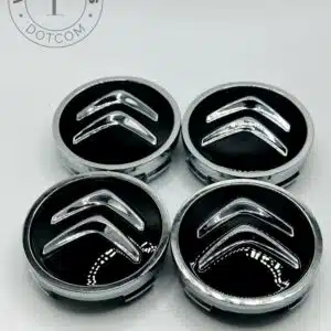 Citroën 60mm Black and Chrome Wheel Center Cap