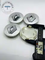 Set Of 4 Silver Renault Alloy Wheel Center Caps 57mm, Silver Center Hub Caps For Renault Cars 57mm - Image 3