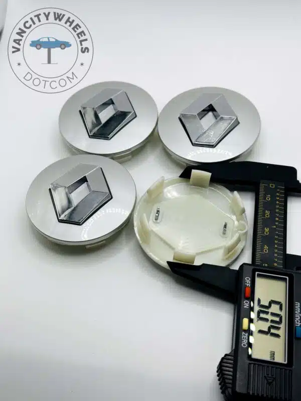 Set Of 4 Silver Renault Alloy Wheel Center Caps 57mm, Silver Center Hub Caps For Renault Cars 57mm - Image 3
