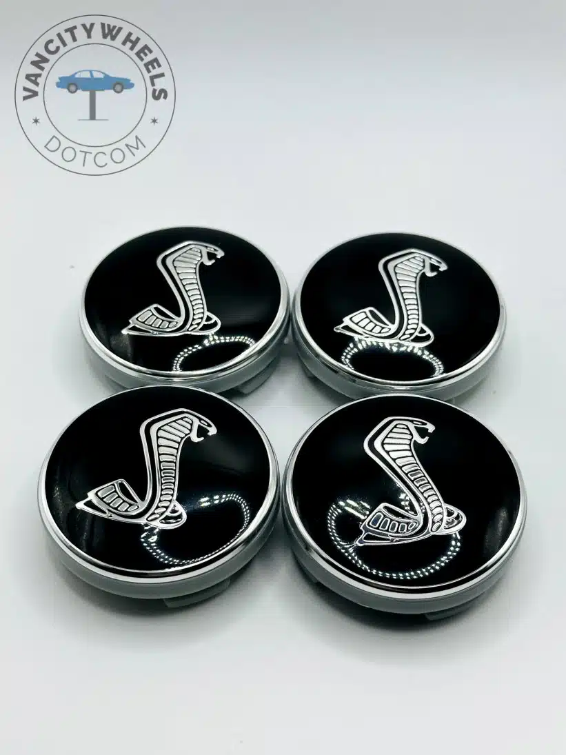 Ford Shelby 54mm Black Wheel Center Caps