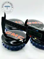 Set Of 4 Black/red Gmc Alloy Wheel Center Caps 83mm, Black/red Center Hub Caps For Gmc Cars 83mm - Image 4