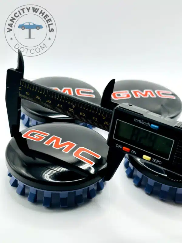 Set Of 4 Black/red Gmc Alloy Wheel Center Caps 83mm, Black/red Center Hub Caps For Gmc Cars 83mm - Image 4