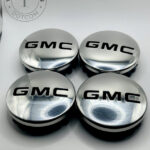 GMC 83mm Black and Chrome Wheel Center Caps
