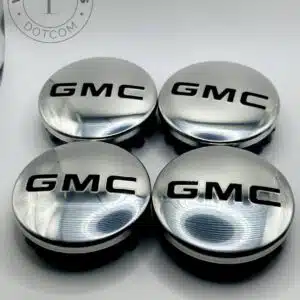 GMC 83mm Black and Chrome Wheel Center Caps