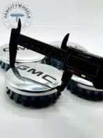GMC 83mm Black & Chrome Wheel Center Caps - 4pc Denali Set 22837060 - Image 4