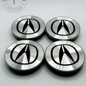 Acura 69mm Black and Chrome Wheel Center Caps