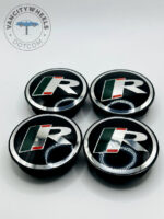 Jaguar Racing 59mm Black and Green Wheel Center Caps