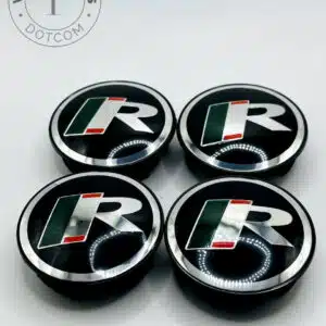 Jaguar Racing 59mm Black and Green Wheel Center Caps
