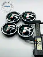 Jaguar R Performance 59mm Black & Green Wheel Center Caps - 4pc Set - Image 4