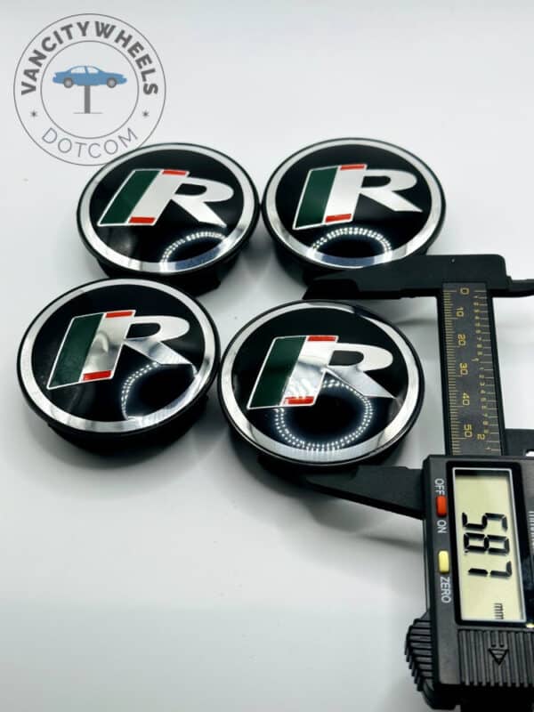 Jaguar R Performance 59mm Black & Green Wheel Center Caps - 4pc Set - Image 4