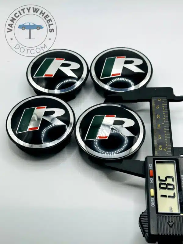 Jaguar R Performance 59mm Black & Green Wheel Center Caps - 4pc Set - Image 4