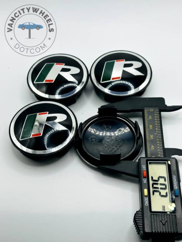 Jaguar R Performance 59mm Black & Green Wheel Center Caps - 4pc Set - Image 3