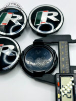 Jaguar R Performance 59mm Black & Green Wheel Center Caps - 4pc Set - Image 2