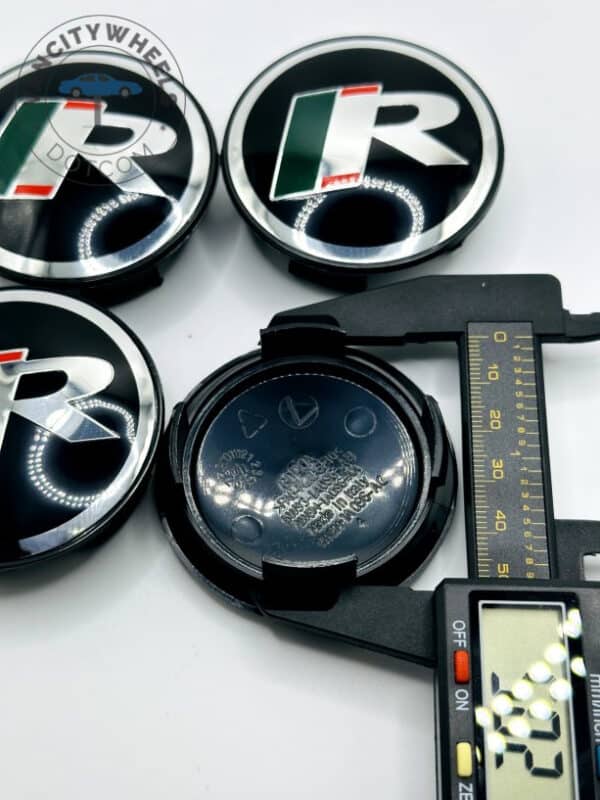 Jaguar R Performance 59mm Black & Green Wheel Center Caps - 4pc Set - Image 2