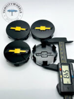 Set Of 4 Black/gold Chevrolet Alloy Wheel Center Caps 58mm, Black/chrome Center Hub Caps For Chevrolet Cars 58mm - Image 3