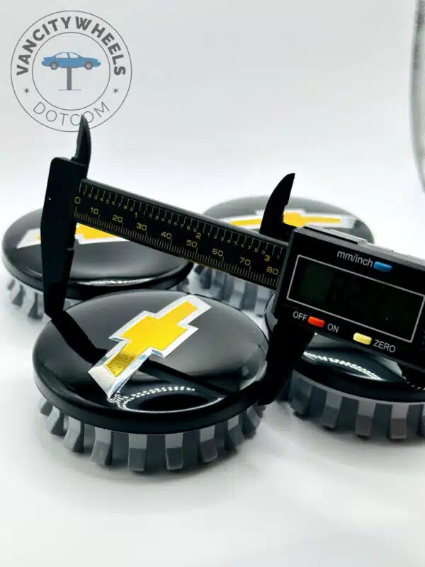 Set Of 4 Black/gold Chevrolet Alloy Wheel Center Caps 83mm, Black/chrome Center Hub Caps For Chevrolet Cars 83mm - Image 3