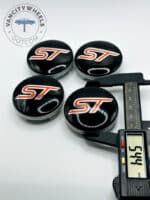 Ford ST 54mm Black & Red Wheel Center Caps - 4pc Performance Set - Image 4
