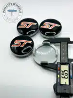 Ford ST 54mm Black & Red Wheel Center Caps - 4pc Performance Set - Image 3