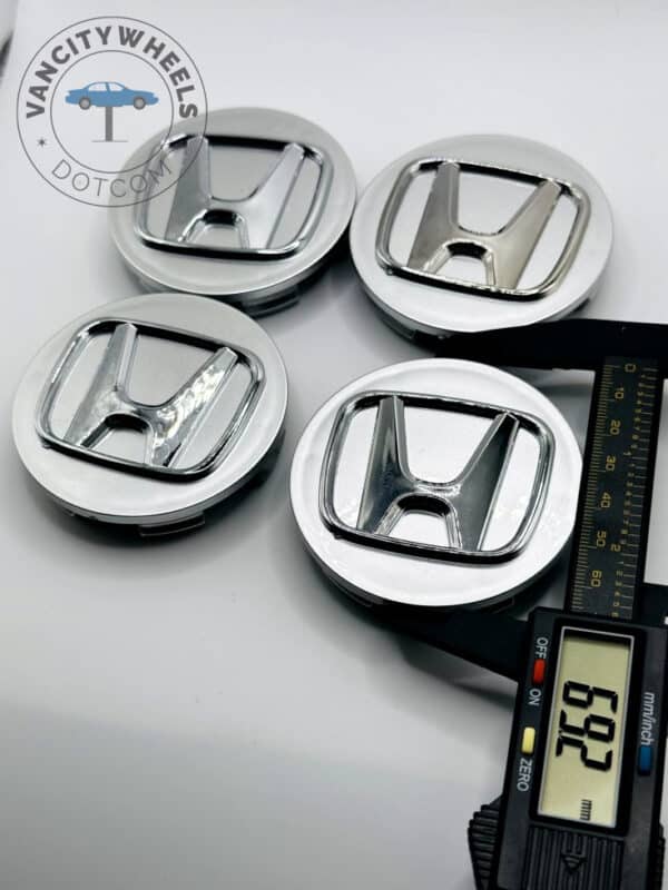 Honda Wheel Center Caps - Set of 4 Silver/Chrome 69mm - Image 4