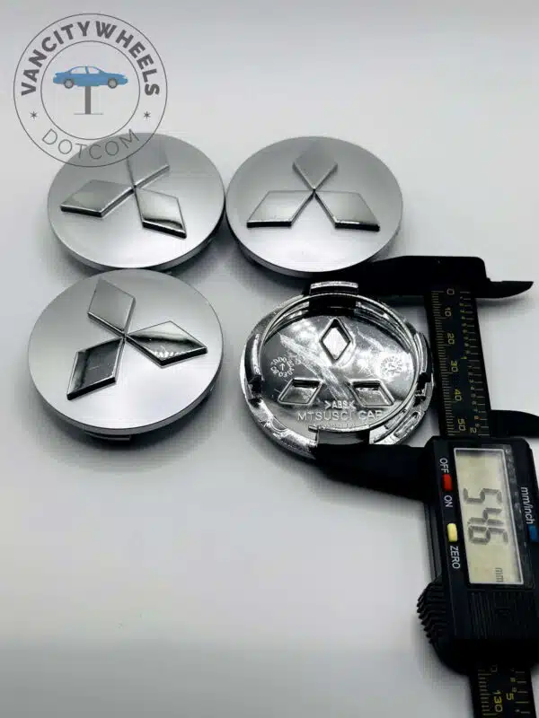 Mitsubishi Hub Center Caps - Set of 4 Silver/Chrome 60mm - Image 3