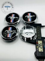Set Of 4 Black Ford Mustang Alloy Wheel Center Caps 67mm, Black Center Hub Caps For Mustang Cars 67mm - Image 3
