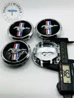 Set Of 4 Black Ford Mustang Alloy Wheel Center Caps 67mm, Black Center Hub Caps For Mustang Cars 67mm - Image 3