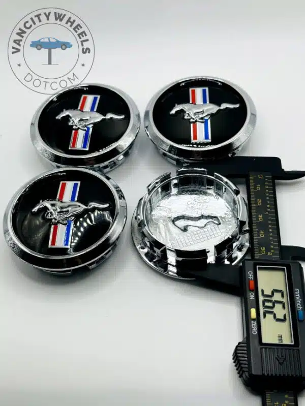 Set Of 4 Black Ford Mustang Alloy Wheel Center Caps 67mm, Black Center Hub Caps For Mustang Cars 67mm - Image 3