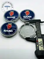 Saab Wheel Center Caps 62mm - Set of 4 Dark Blue & Silver | 12775052 - Image 3