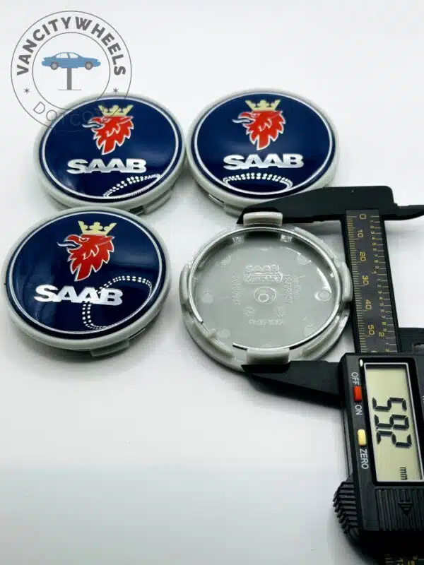 Saab Wheel Center Caps 62mm - Set of 4 Dark Blue & Silver | 12775052 - Image 3