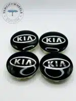 Kia 58mm Black Wheel Center Caps