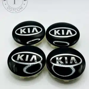 Kia 58mm Black Wheel Center Caps