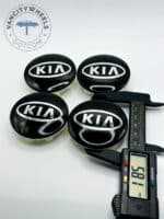 Kia 58mm Black Wheel Center Caps - 4pc Premium Set for Stinger, Optima, Forte - Image 2