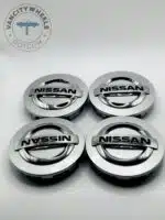 Set Of 4 Silver/black Nissan Alloy Wheel Center Caps 86mm, Silver/black Center Hub Caps For Nissan Cars 86mm