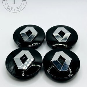 Renault 57mm Black and Silver Wheel Center Caps