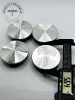 Tesla 57mm Chrome Wheel Center Caps - 4pc Set for Model 3, Y, S, X - Image 3