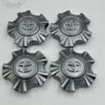 Set Of 4 Grey/chrome Toyota Wheel Center Hub Caps 140mm, Toyota TY-122 Wheel Center Caps, Toyota Land Cruiser 4000