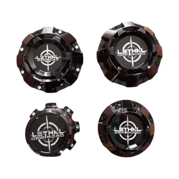 4pcs Set 182mm Snap On Lethal Offroad Black Wheel Center Caps with Chrome Logo – C-A18 - Image 5