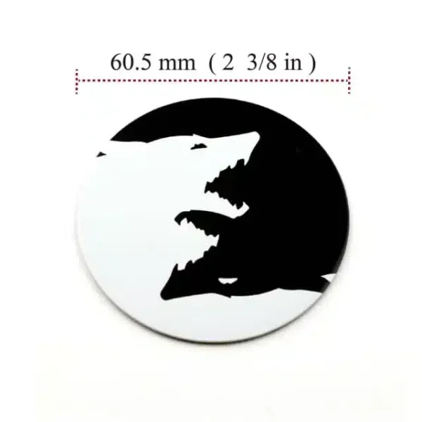 Wheel Center Cap Aluminum Stickers with Black and White Wolves for Decoration Rim 61mm 4pc - 20270008 - Image 5