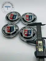Alpina 68mm Wheel Center Caps - 4pc Black & Silver Performance Set - Image 3