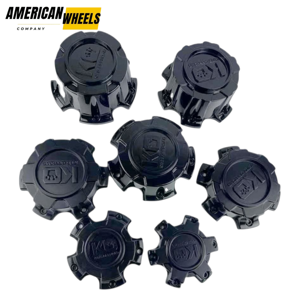 americanwheelscompany.com (12) 4pcs Set 5×114.3 / 127 / 139.7 / 150 & 6×139.7mm Snap On Black Wheel Center Caps – C-A51 - Image 1