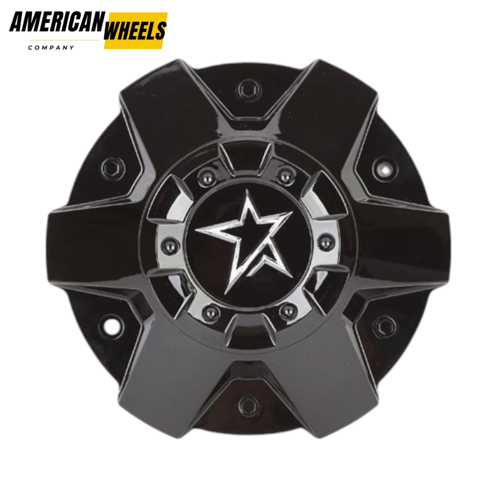 americanwheelscompany.com (15) 4pcs Set 195.7mm Snap On Black + Chrome Alloy Wheel Center Caps 6 Lug – C-054 - Image 1