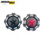 4pcs Set 180mm Snap On Star Logo Matte Black Offroad Wheel Center Caps – C567901