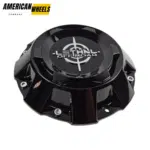 4pcs Set 182mm Snap On Lethal Offroad Black Wheel Center Caps with Chrome Logo – C-A18