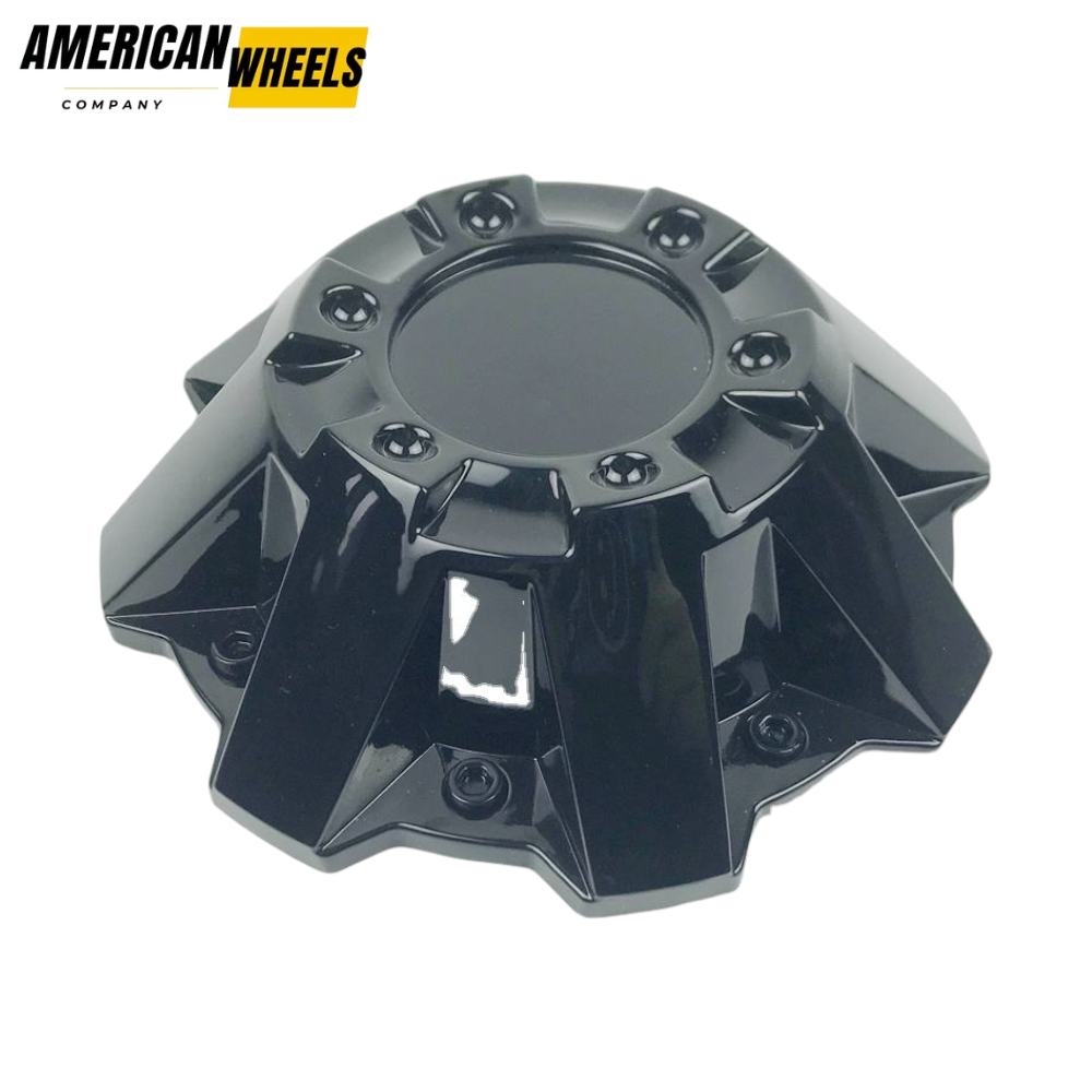 americanwheelscompany.com (4) 4pcs Set 194mm Snap On Gloss Black Offroad Wheel Center Cap – C-A66 - Image 1