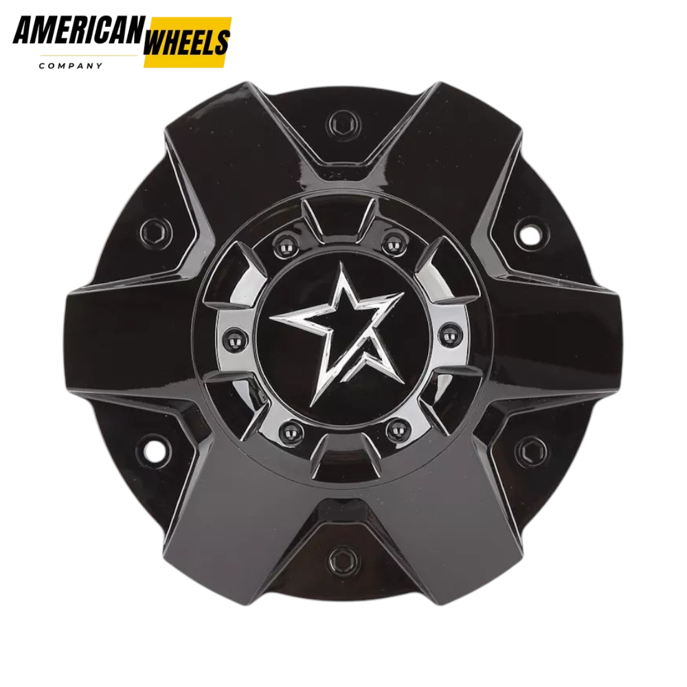 americanwheelscompany.com (4) 4pcs Set 196 / 225mm Snap On Black Offroad Wheel Center Hub Caps – C-052 - Image 1