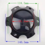 4pcs Set 140.5mm Snap On Black Wheel Center Caps No Logo – C015701 - Image 6